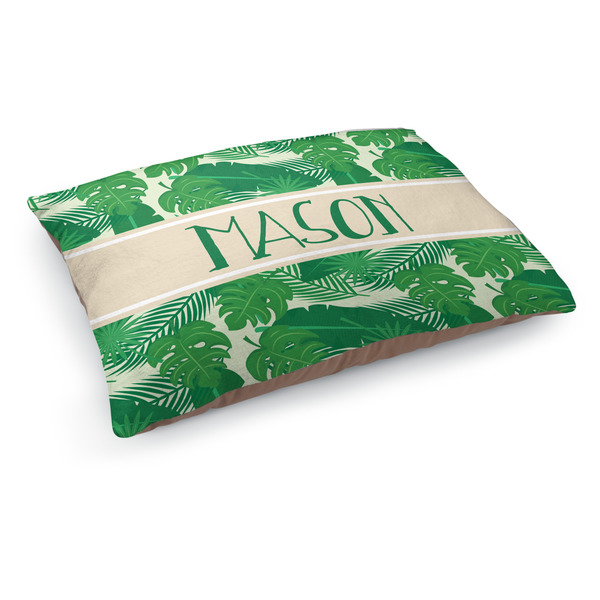 Custom Tropical Leaves #2 Dog Bed - Medium w/ Name or Text
