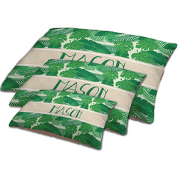 Tropical Leaves #2 Dog Bed w/ Name or Text