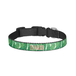 Tropical Leaves #2 Dog Collar - Small (Personalized)