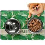 Tropical Leaves #2 Dog Food Mat - Small w/ Name or Text