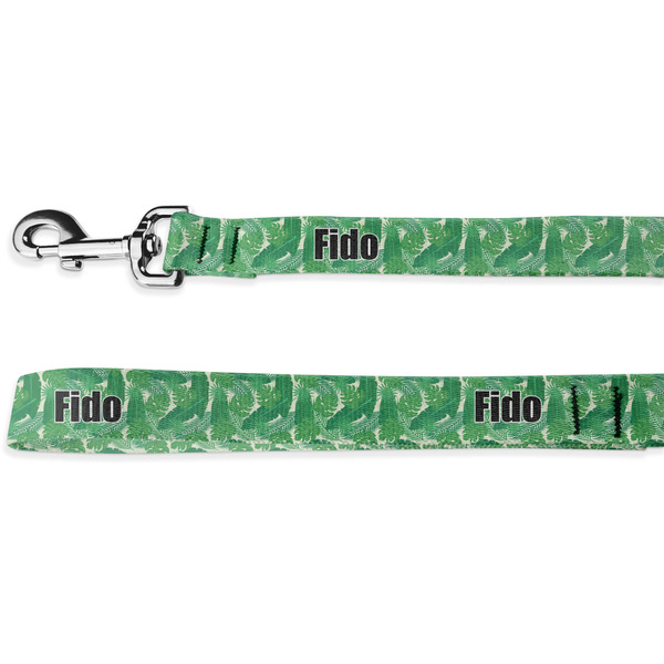 Custom Tropical Leaves #2 Deluxe Dog Leash - 4 ft (Personalized)