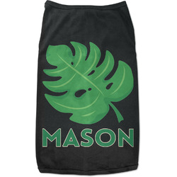 Tropical Leaves #2 Black Pet Shirt - 3XL (Personalized)