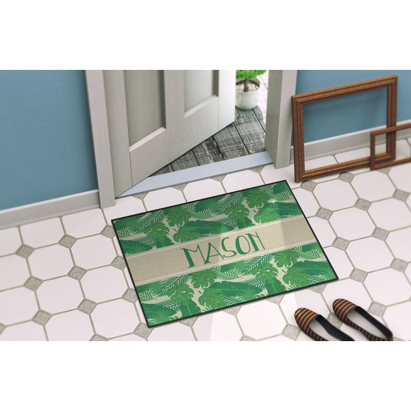 Tropical Leaves 2 Door Mat Lifestyle