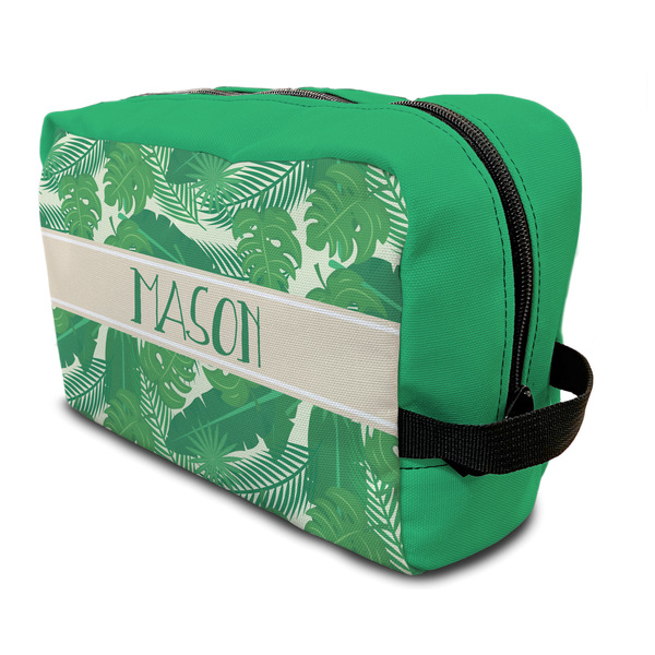Custom Tropical Leaves #2 Toiletry Bag / Dopp Kit (Personalized)