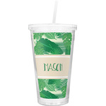 Tropical Leaves #2 Double Wall Tumbler with Straw (Personalized)