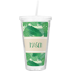 Tropical Leaves #2 Double Wall Tumbler with Straw (Personalized)