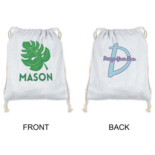 Tropical Leaves #2 Drawstring Backpacks - Sweatshirt Fleece - Double Sided - APPROVAL