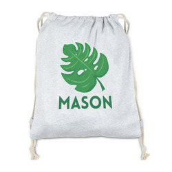 Tropical Leaves #2 Drawstring Backpack - Sweatshirt Fleece - Double Sided (Personalized)