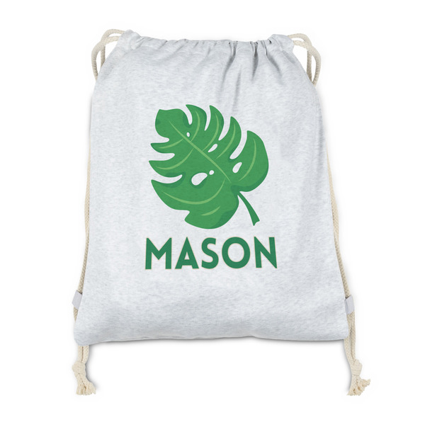 Custom Tropical Leaves #2 Drawstring Backpack - Sweatshirt Fleece (Personalized)