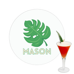 Tropical Leaves #2 Printed Drink Topper -  2.5" (Personalized)
