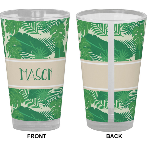 Tropical Leaves #2 Pint Glass - Full Color - Front & Back Views