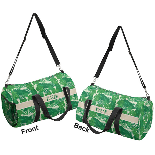 Tropical Leaves 2 Duffle bag large front and back sides