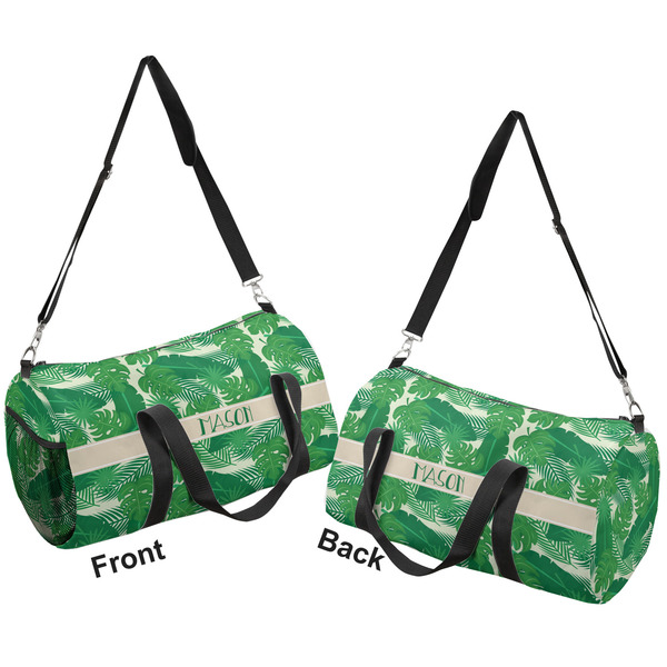 Tropical Leaves 2 Duffle bag small front and back sides