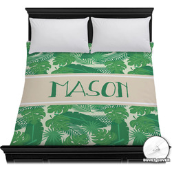 Tropical Leaves #2 Duvet Cover - Full / Queen w/ Name or Text