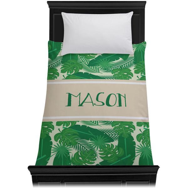 Tropical Leaves #2 Duvet Cover - Twin - On Bed - No Prop