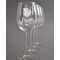 Tropical Leaves #2 Engraved Wine Glasses Set of 4 - Front View