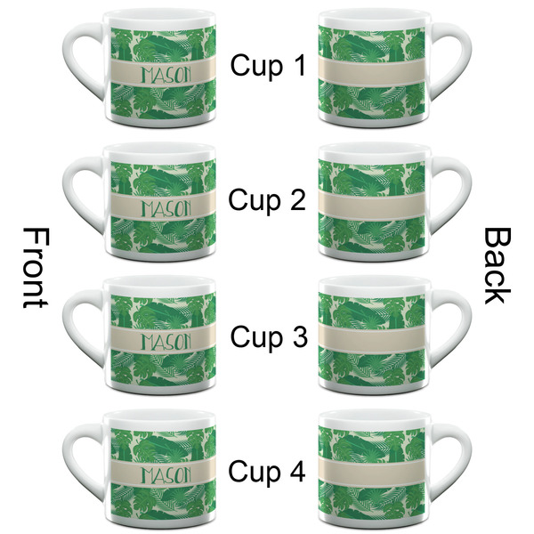 Tropical Leaves #2 Espresso Cup - 6oz (Double Shot Set of 4) APPROVAL
