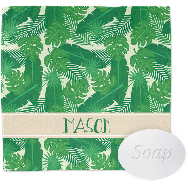 Custom Tropical Leaves #2 Washcloth w/ Name or Text