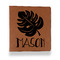 Tropical Leaves #2 Leather Binder - 1" - Rawhide (Personalized)
