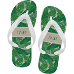 Tropical Leaves #2 Flip Flops - XSmall w/ Name or Text