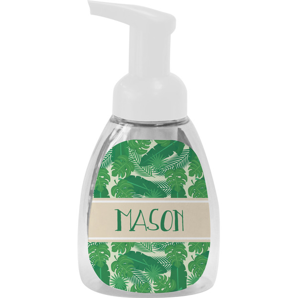 Custom Tropical Leaves #2 Foam Soap Bottle - White (Personalized)