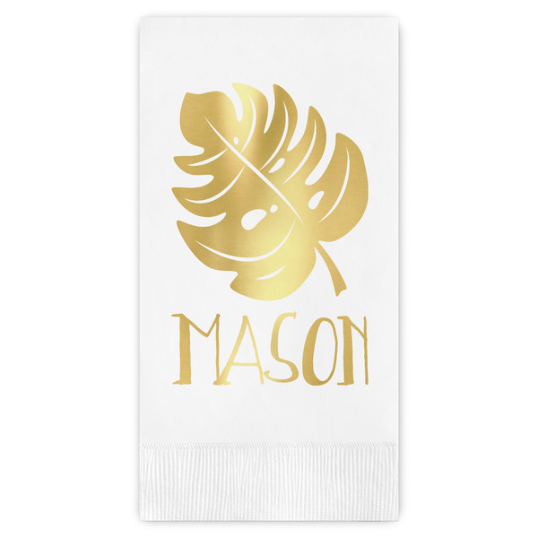 Custom Tropical Leaves #2 Guest Napkins - Foil Stamped (Personalized)