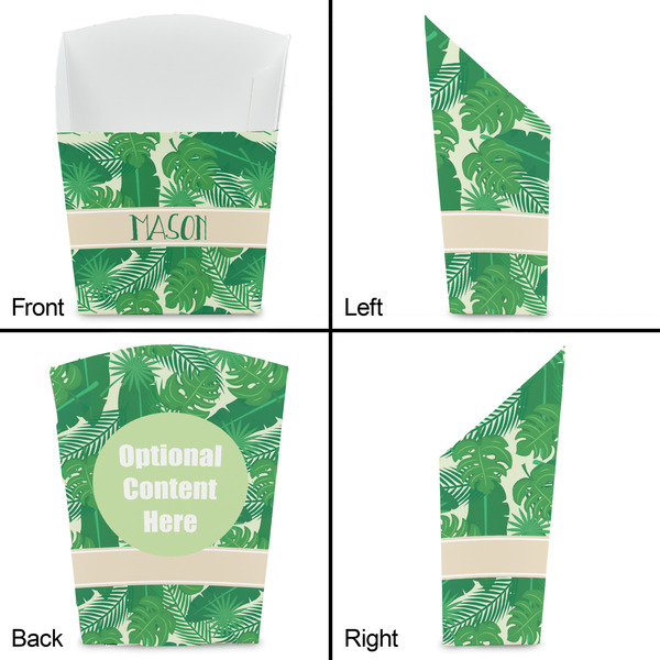 Tropical Leaves #2 French Fry Favor Box - Front & Back View