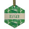 Tropical Leaves #2 Frosted Glass Ornament - Hexagon