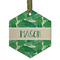 Tropical Leaves #2 Flat Glass Ornament - Hexagon w/ Name or Text