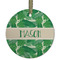 Tropical Leaves #2 Frosted Glass Ornament - Round