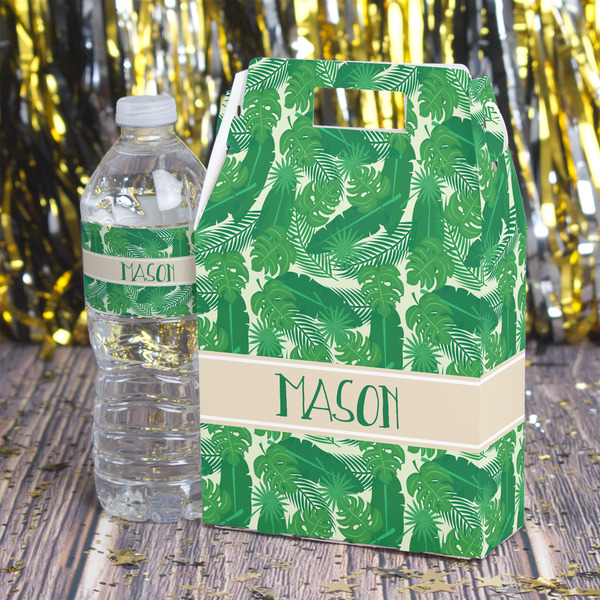 Tropical Leaves #2 Gable Favor Box - In Context