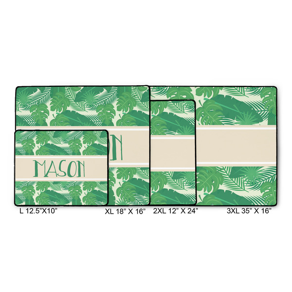 Tropical Leaves #2 Gaming Mats - SIZE CHART