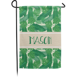Tropical Leaves #2 Small Garden Flag - Double Sided w/ Name or Text