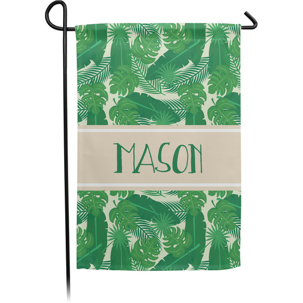 Custom Tropical Leaves #2 Small Garden Flag - Double Sided w/ Name or Text
