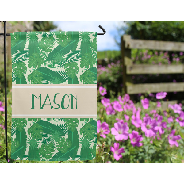 Tropical Leaves 2 Garden Flag - Outside In Flowers