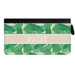 Tropical Leaves #2 Genuine Leather Ladies Zippered Wallet w/ Name or Text