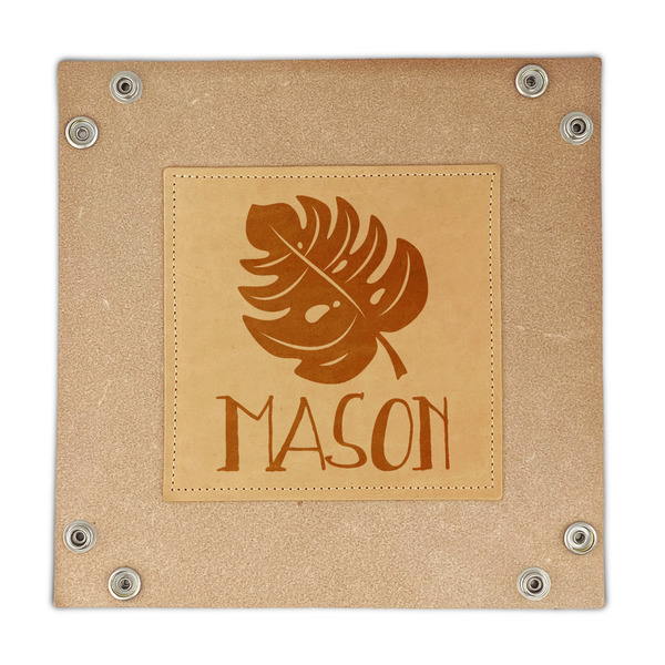 Tropical Leaves #2 Genuine Leather Valet Trays - FRONT