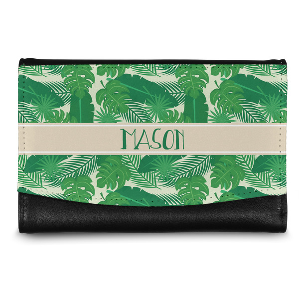 Custom Tropical Leaves #2 Genuine Leather Women's Wallet - Small (Personalized)