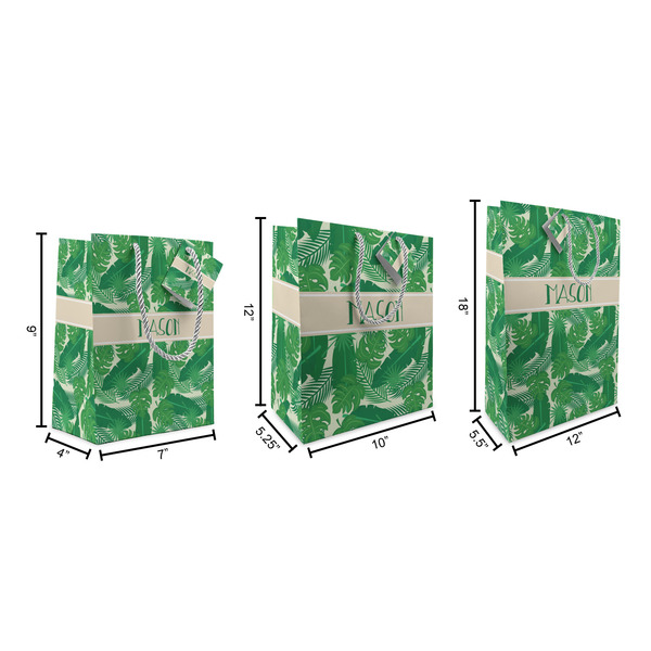 Tropical Leaves #2 Gift Bags - All Sizes - Dimensions