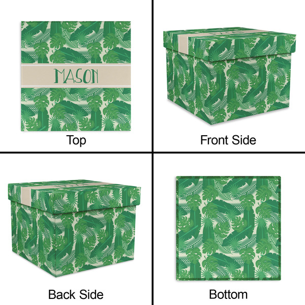 Tropical Leaves #2 Gift Boxes with Lid - Canvas Wrapped - Large - Approval