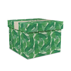 Tropical Leaves #2 Gift Box with Lid - Canvas Wrapped - Large (Personalized)
