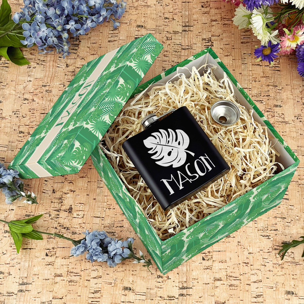 Tropical Leaves #2 Gift Boxes with Lid - Canvas Wrapped - Large - In Context