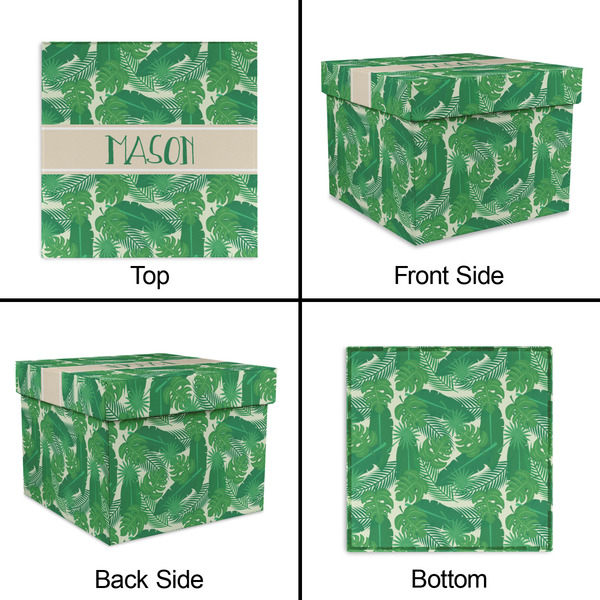 Tropical Leaves #2 Gift Boxes with Lid - Canvas Wrapped - Medium - Approval