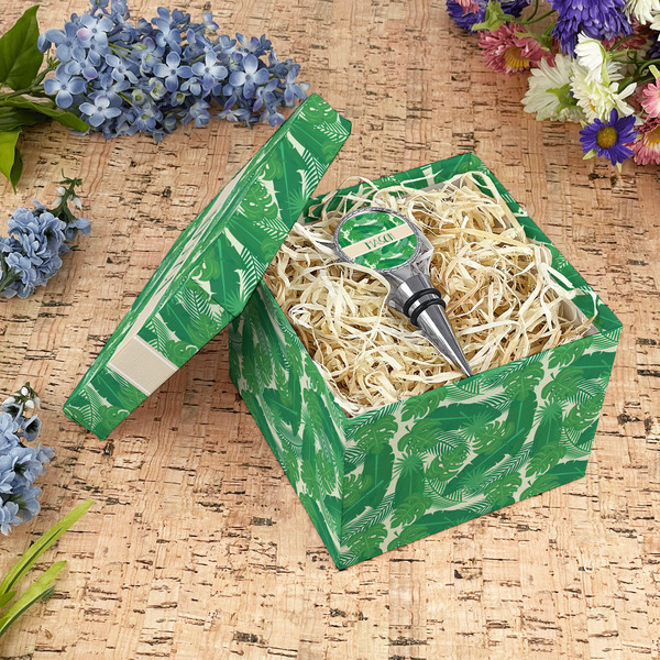 Tropical Leaves #2 Gift Boxes with Lid - Canvas Wrapped - Medium - In Context