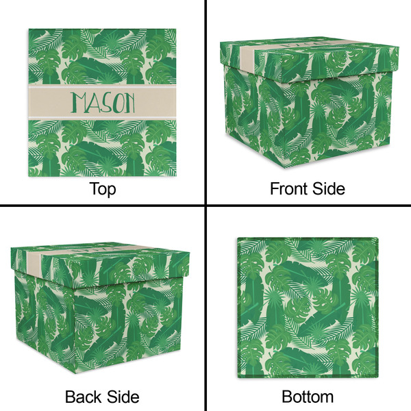 Tropical Leaves #2 Gift Boxes with Lid - Canvas Wrapped - Small - Approval