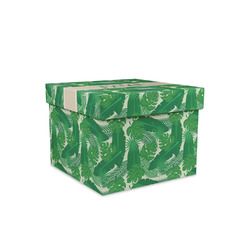 Tropical Leaves #2 Gift Box with Lid - Canvas Wrapped - Small (Personalized)