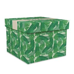 Tropical Leaves #2 Gift Box with Lid - Canvas Wrapped - X-Large (Personalized)
