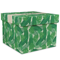 Tropical Leaves #2 Gift Box with Lid - Canvas Wrapped - XX-Large (Personalized)