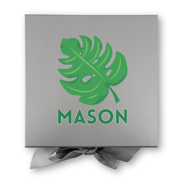 Tropical Leaves #2 Gift Boxes with Magnetic Lid - Silver - Approval