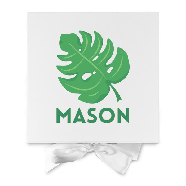 Tropical Leaves #2 Gift Boxes with Magnetic Lid - White - Approval